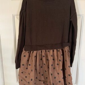 GAP Brown Polka Dot Casual Kids Dress